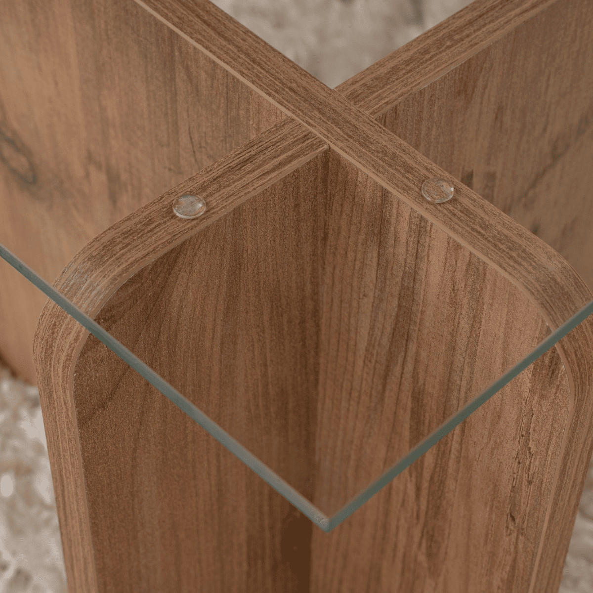 COUCHTISCH mit Tischplatte aus gehärtetem Glas 105/65/30 cm - Kieferfarben, Holzwerkstoff (110/65/30cm) - Calicosy