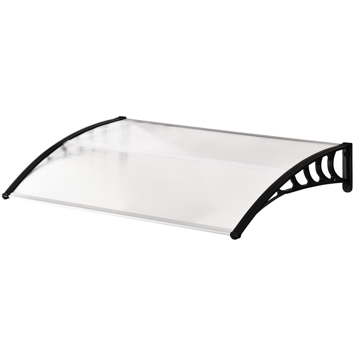 VORDACH DE-07503 UV- und wasserbeständig, gebogenes Polycarbonat Weiß - Weiß, Kunststoff/Metall (150/25/90cm) - ComfortXL