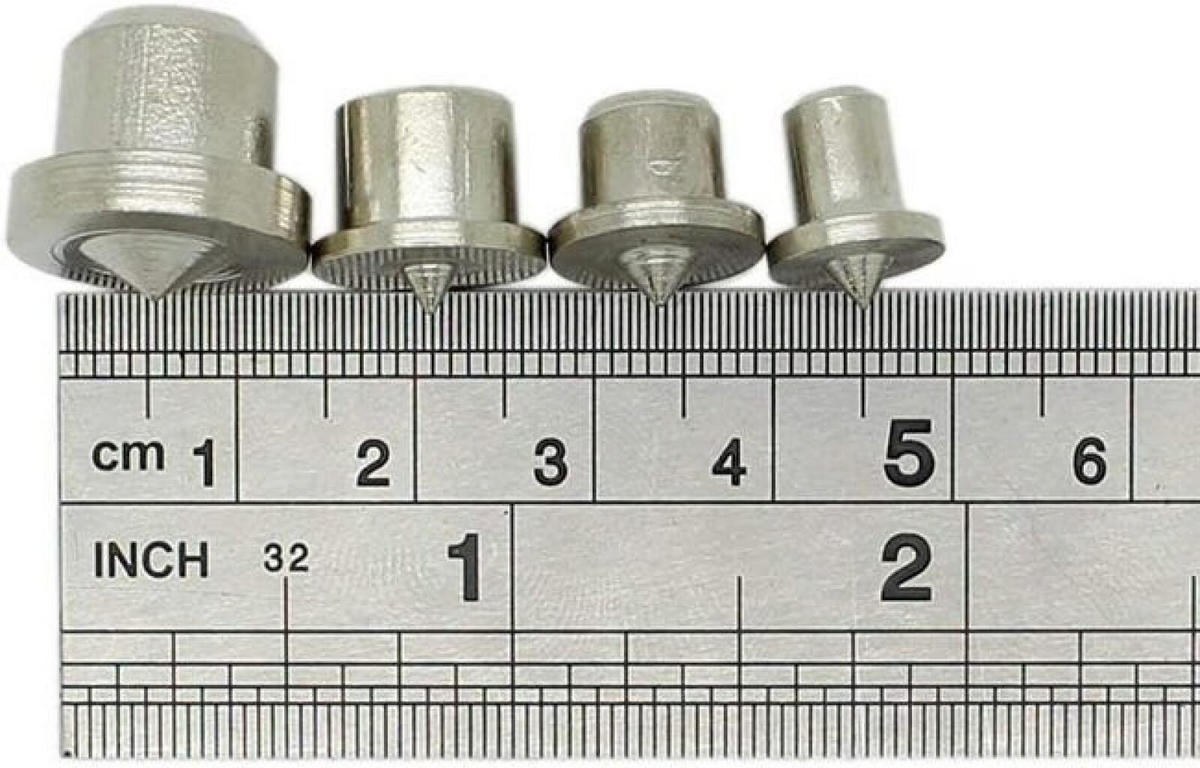 KLEMMEN - ein Set aus 16 Stück - 6 mm, 8 mm, 10 mm und 12 mm. - Silberfarben, Metall (2/2/2cm) - DCA