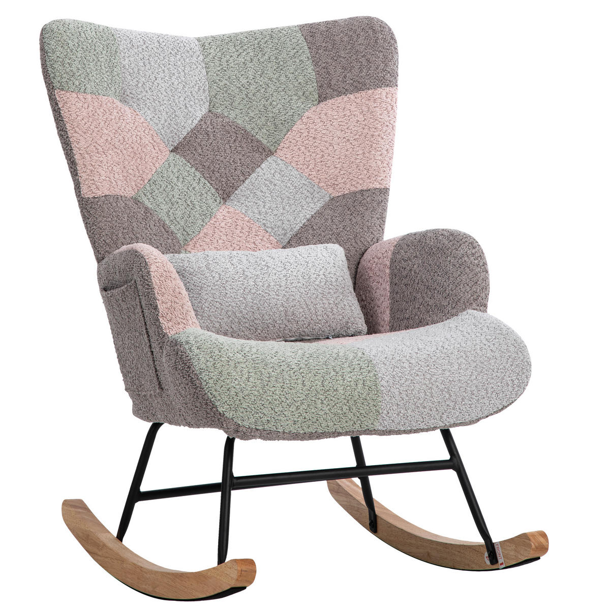 SCHAUKELSTUHL Mit Fußhocker Lendenkissen 93 cm - Multicolor, Textil (68/91/84cm) - EVRYAE