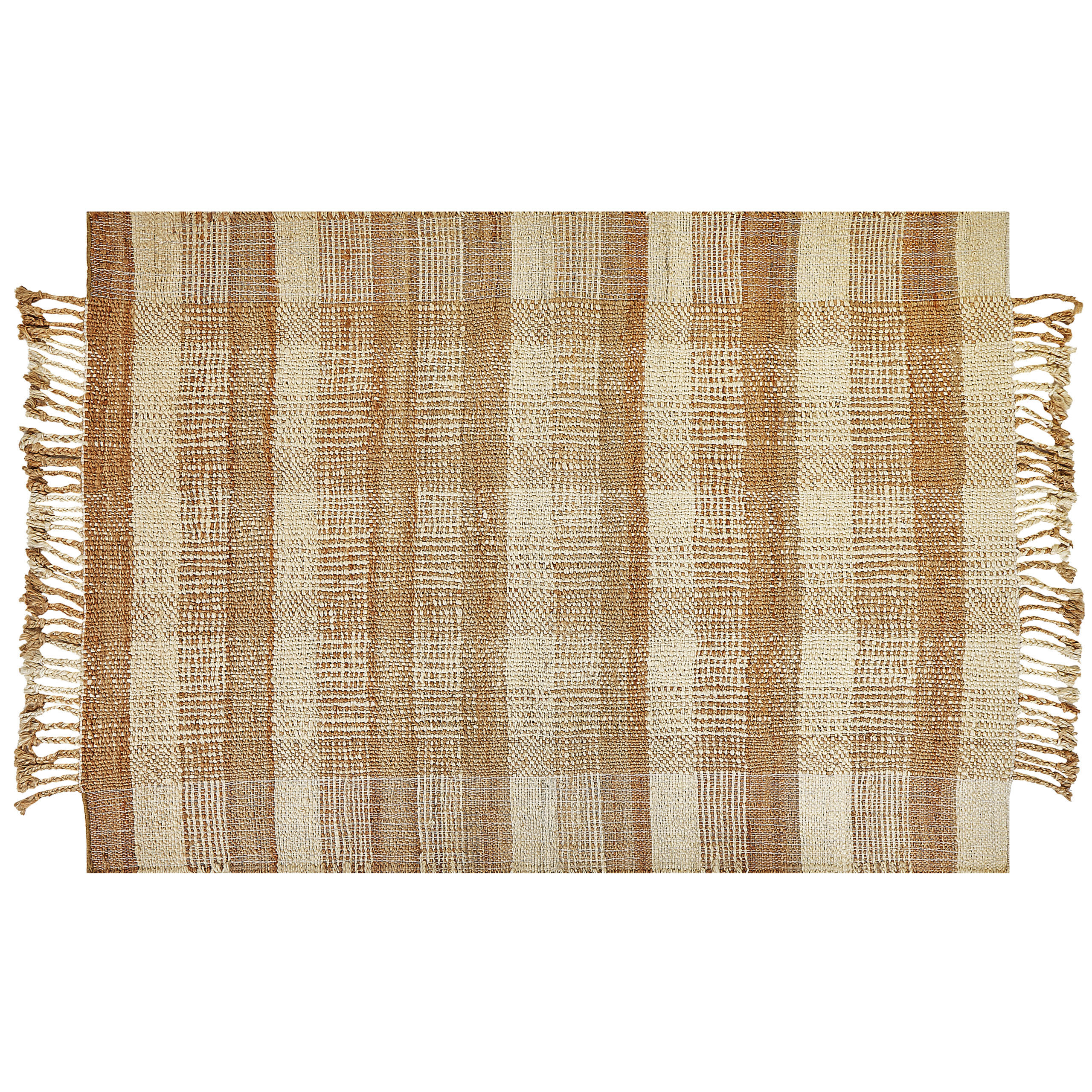 TEPPICH geflochten Berissa 230/160 cm - Beige, Naturmaterialen (160/230cm) - Beliani