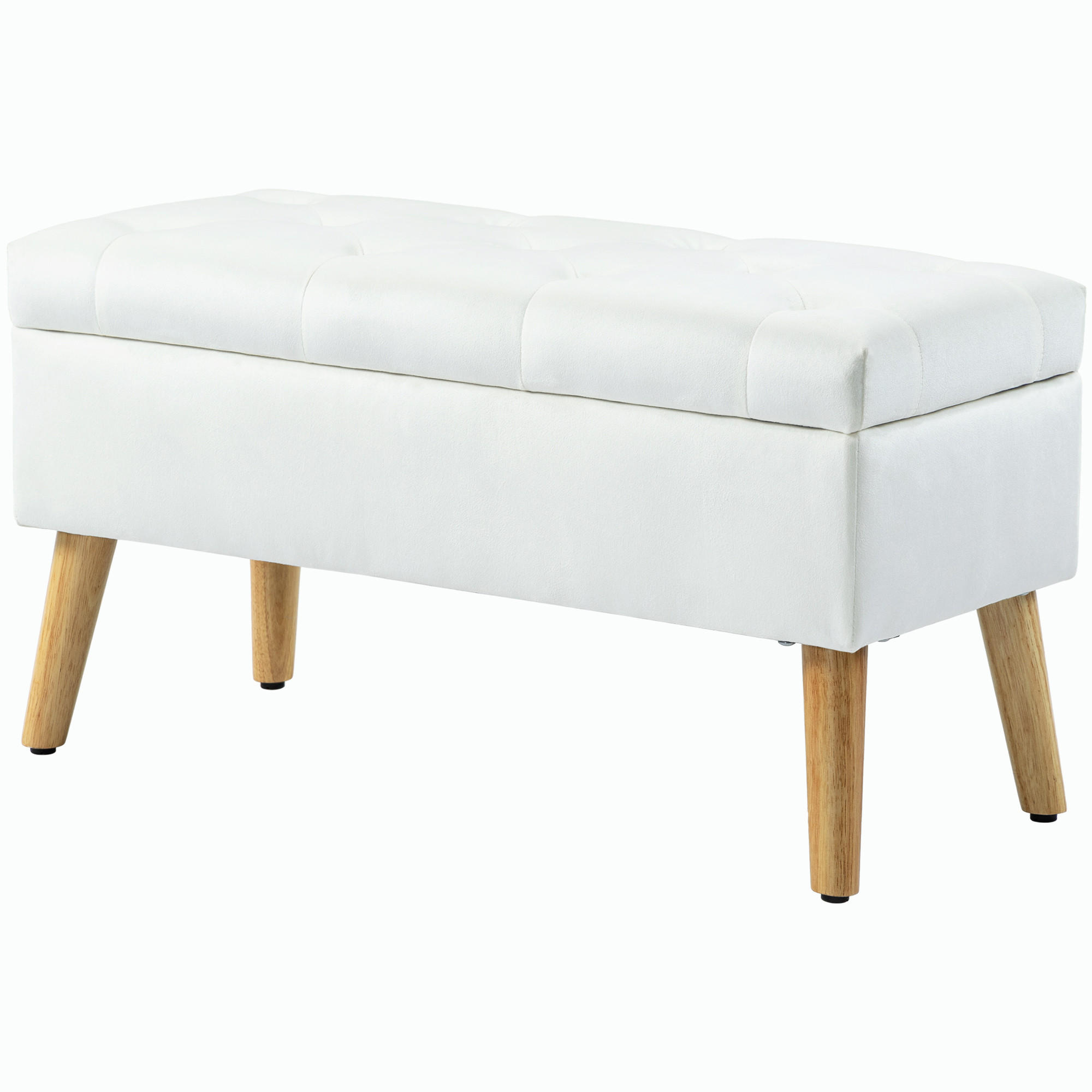 SITZBANK Miguel Weiss mit Stauraum 102/35/43 cm - Weiß, Holz/Textil (80/40/35cm) - Jamb