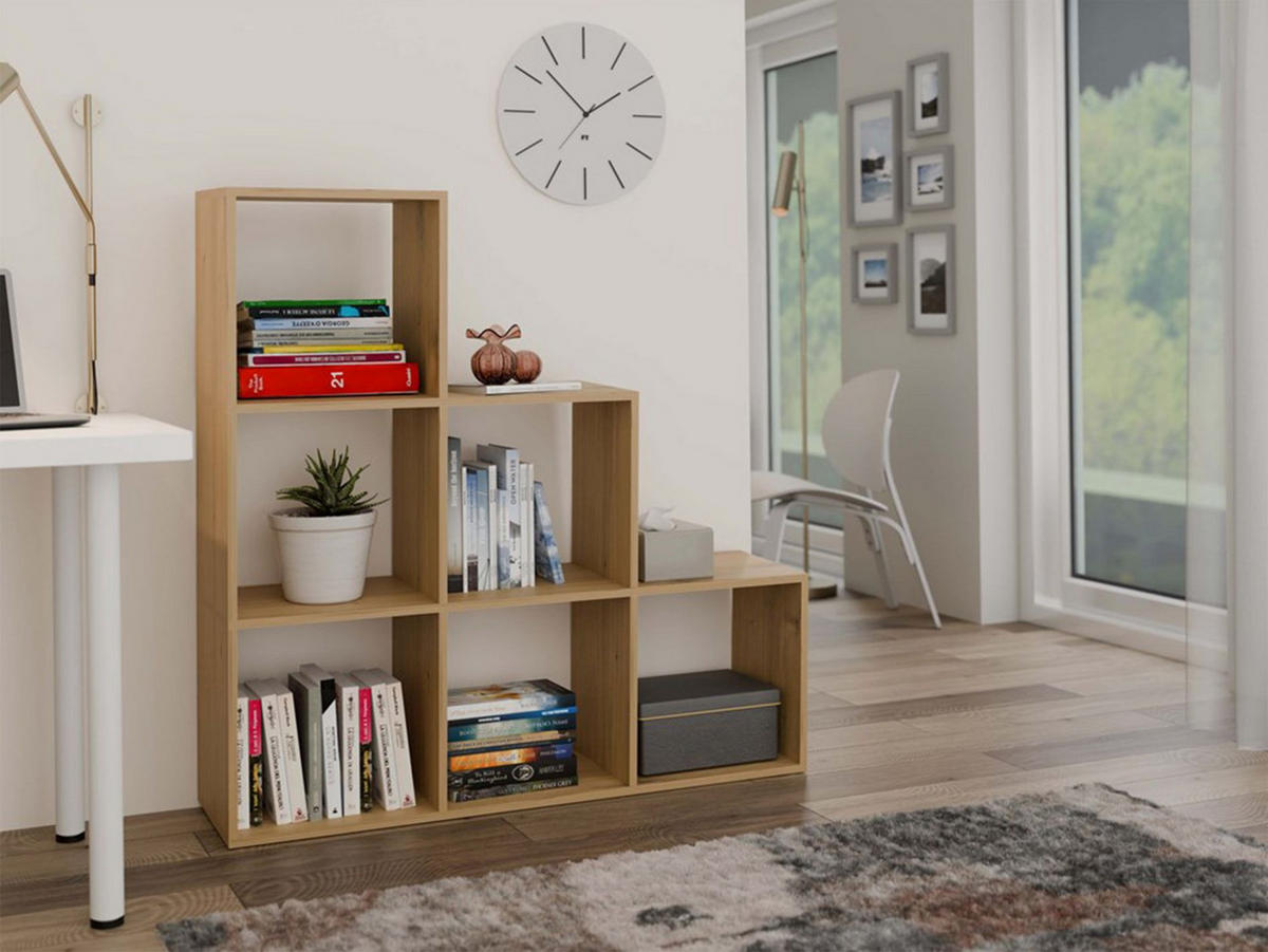 STUFENREGAL Stepi Artisan-Eiche 115 cm - Eichefarben, Holzwerkstoff (115/115/30cm) - Selsey