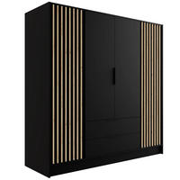 KLEIDERSCHRANK NELIA - 200 cm - Schwarz/Eiche Artisan, Holzwerkstoff (200/200/51cm) - ALTDECOR