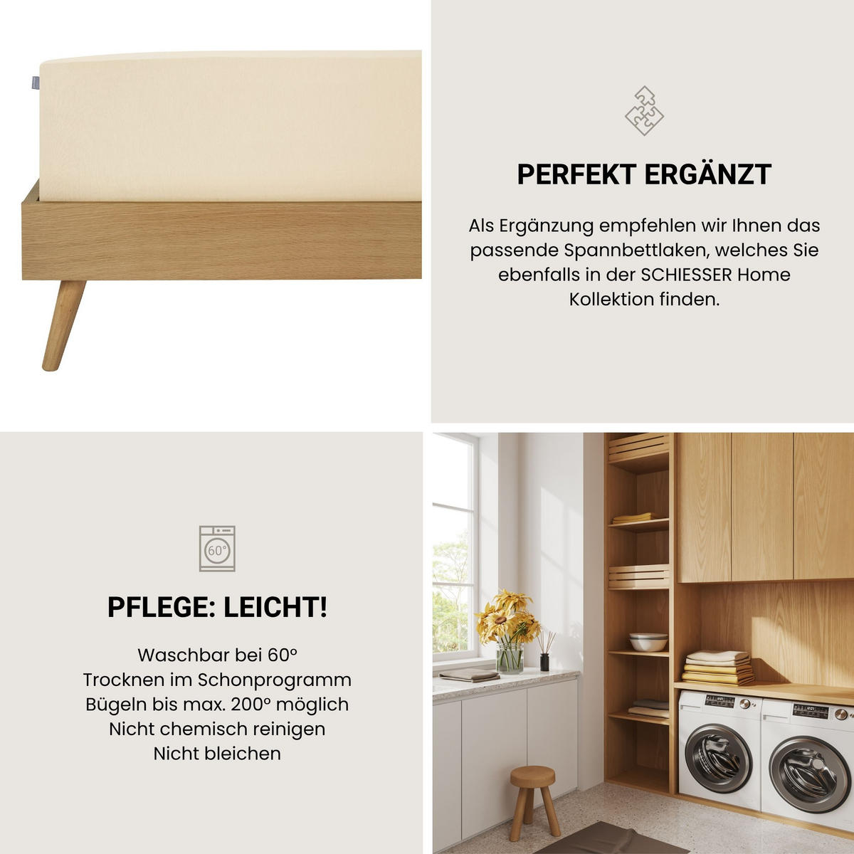 SPANNBETTLAKEN Jessi 100% Baumwolle 150x200 cm Creme - Creme, Textil (150/200cm) - SCHIESSER