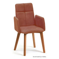 ARMLEHNSTUHL (2er-Set) Dardana 52x92x60 Eiche geölt/Cognac - Cognac/Eichefarben, Kunststoff (60/92/52cm) - 58aufmkessel