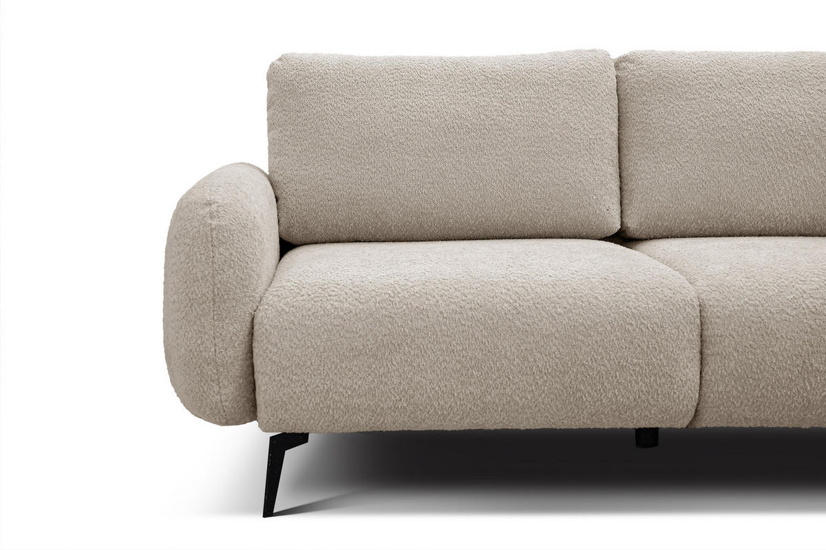 SOFA FEBE 3-Sitzer, ecru - Champagner/Schwarz, Holz/Textil (190/82/96cm) - Courtois Laville