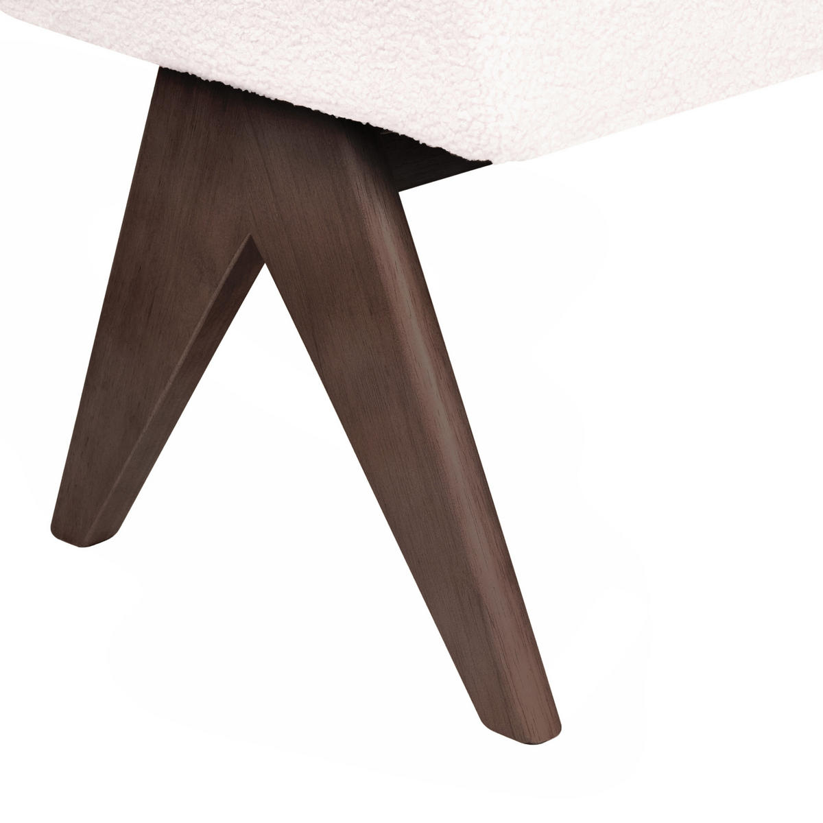 ČALOUNĚNÁ LAVICE Bouclé Krémově bílá/Tmavě hnědá Tamre - krémová, textil (118/48/46cm) - Beliani