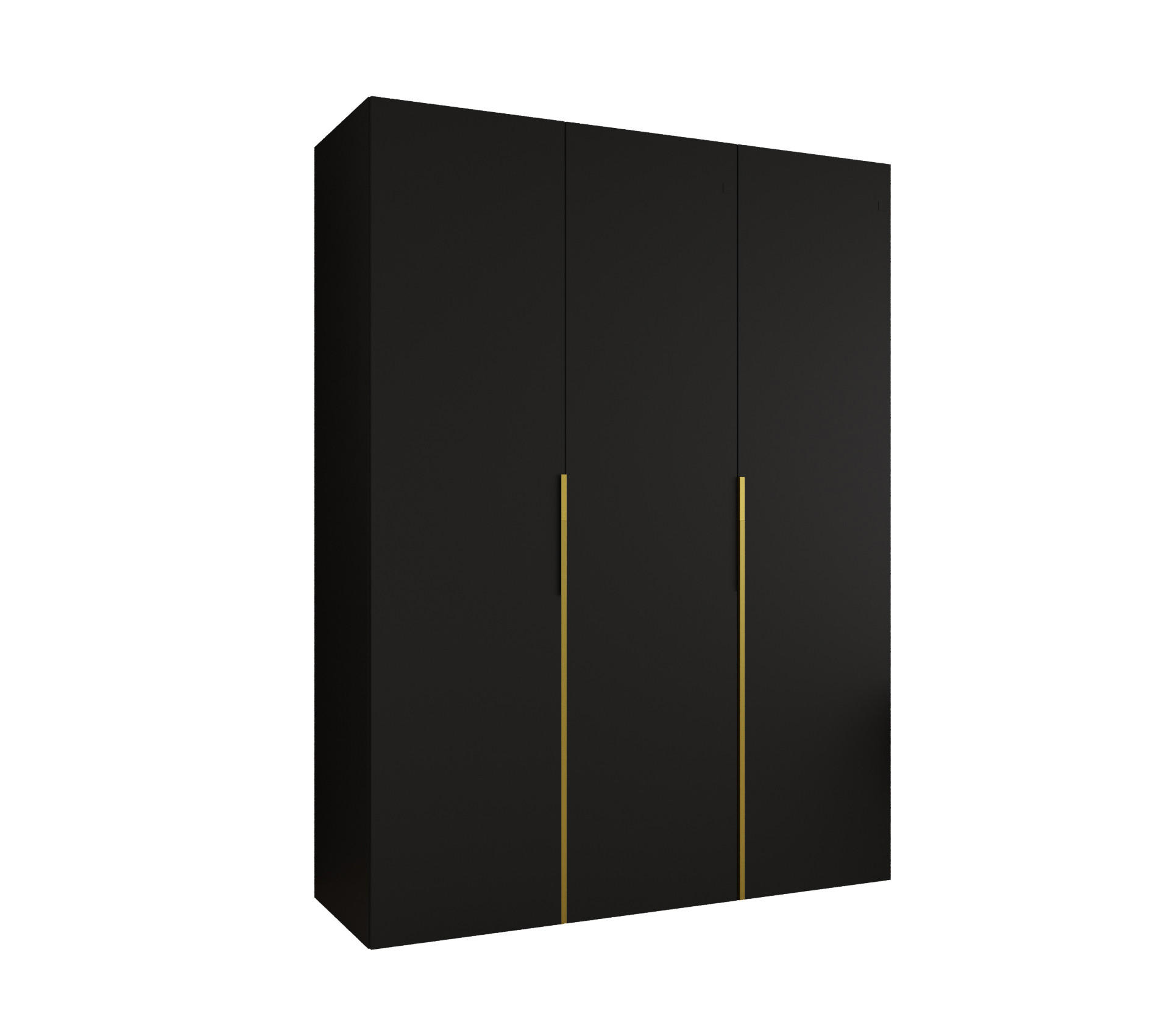 DREHTÜRENSCHRANK 202/150/52 3-türig - Goldfarben/Schwarz, Holz (150/202/52cm) - Abiks Möbel