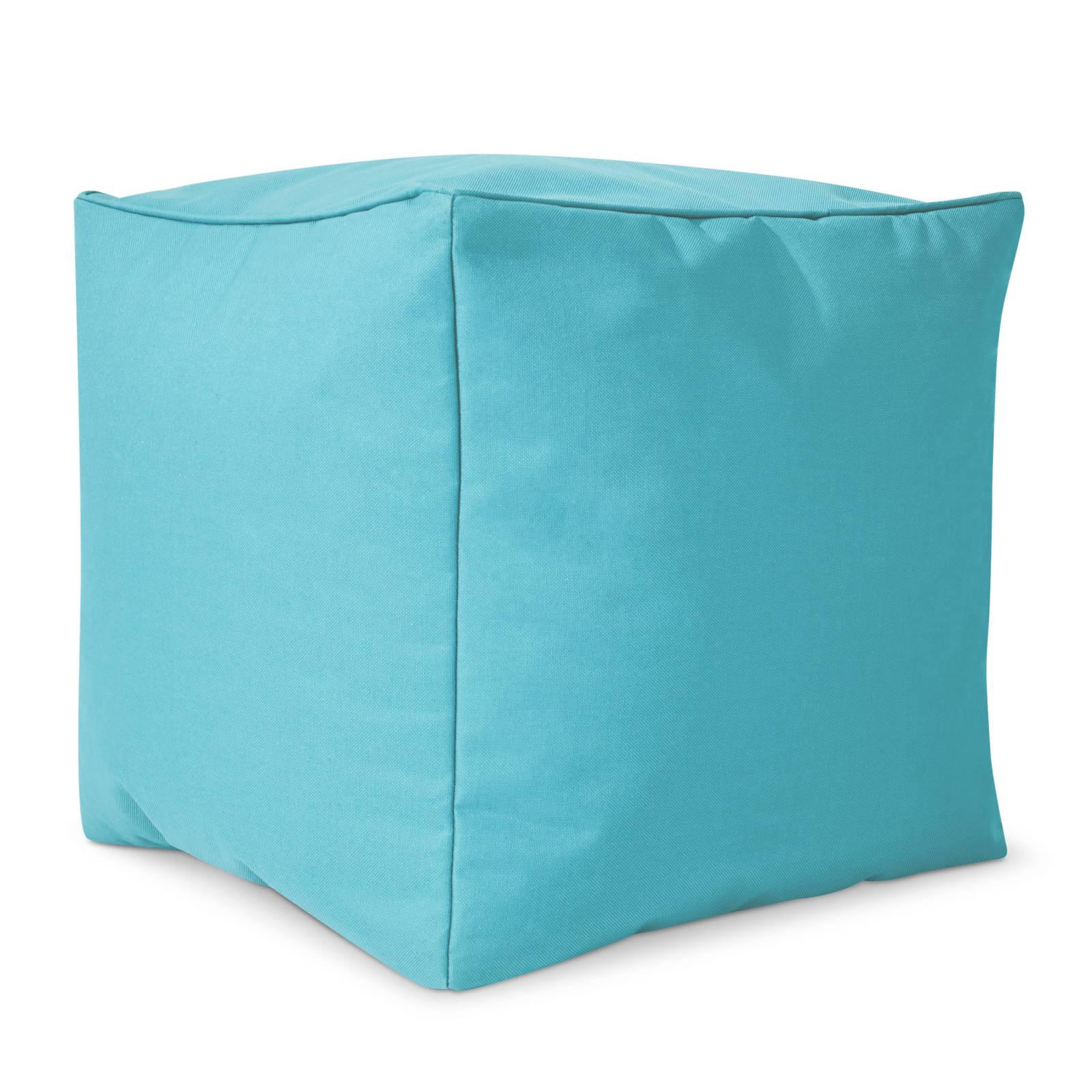 SITZSACK-HOCKER Pouf "Cube" 40x40x40cm - Türkis, Textil (40/40/40cm) - Green Bean
