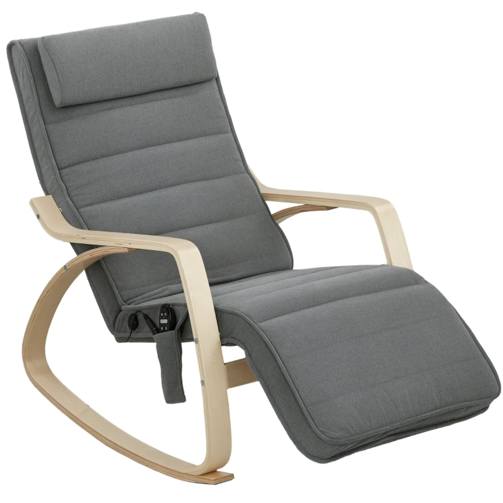 SCHAUKELSTUHL 106/67/92 cm Grau mit Massage-Funktion - Grau, Textil (67/92/106cm) - Oxeza