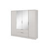 KLEIDERSCHRANK Lyke, Beige, Schrank mit Spiegel - Beige, Holzwerkstoff (206/200/51cm) - Bettso