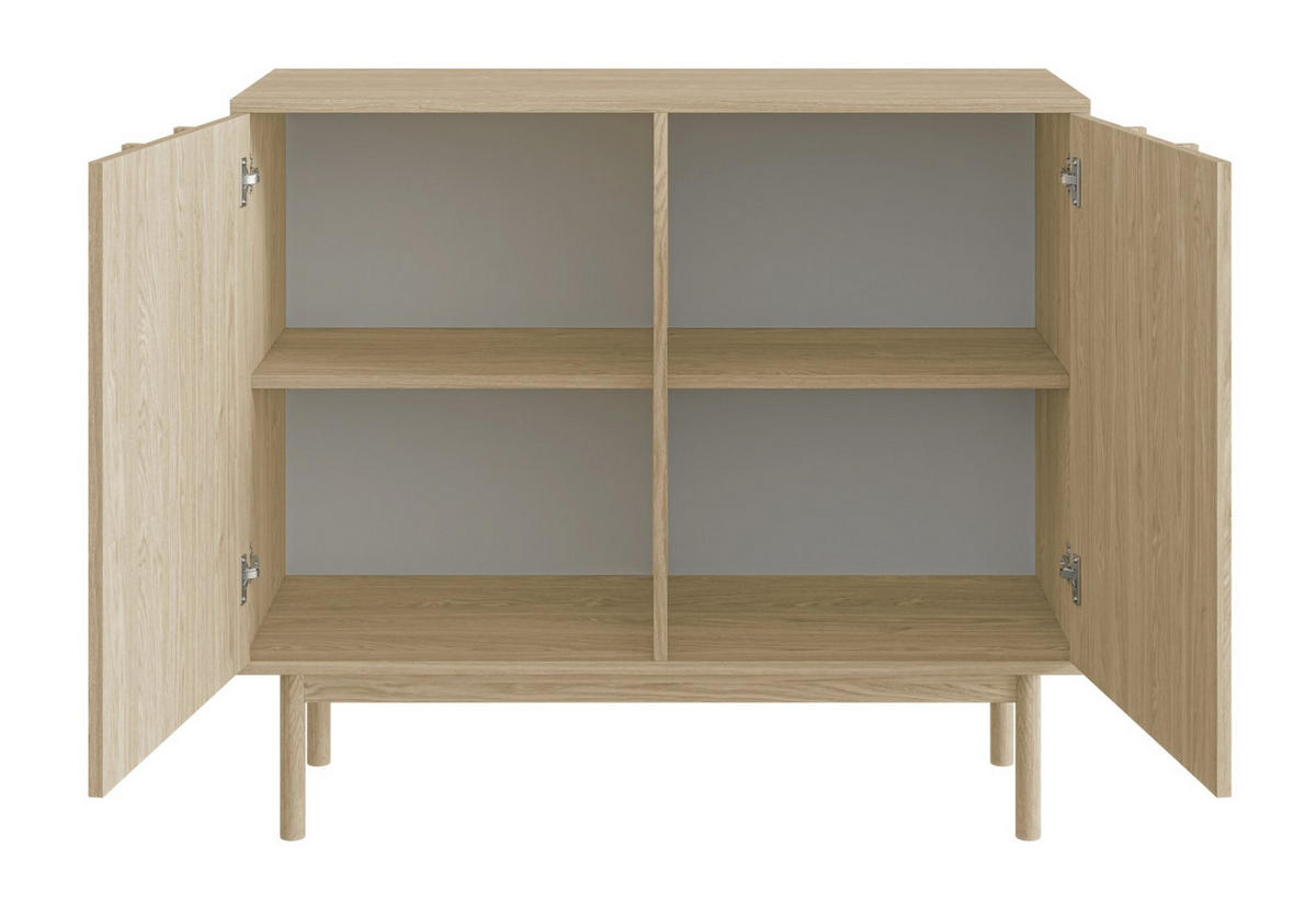 SIDEBOARD Neksto Eichenholzoptik 100 cm - Beige, Holz/Holzwerkstoff (100.2/87/40cm) - Selsey