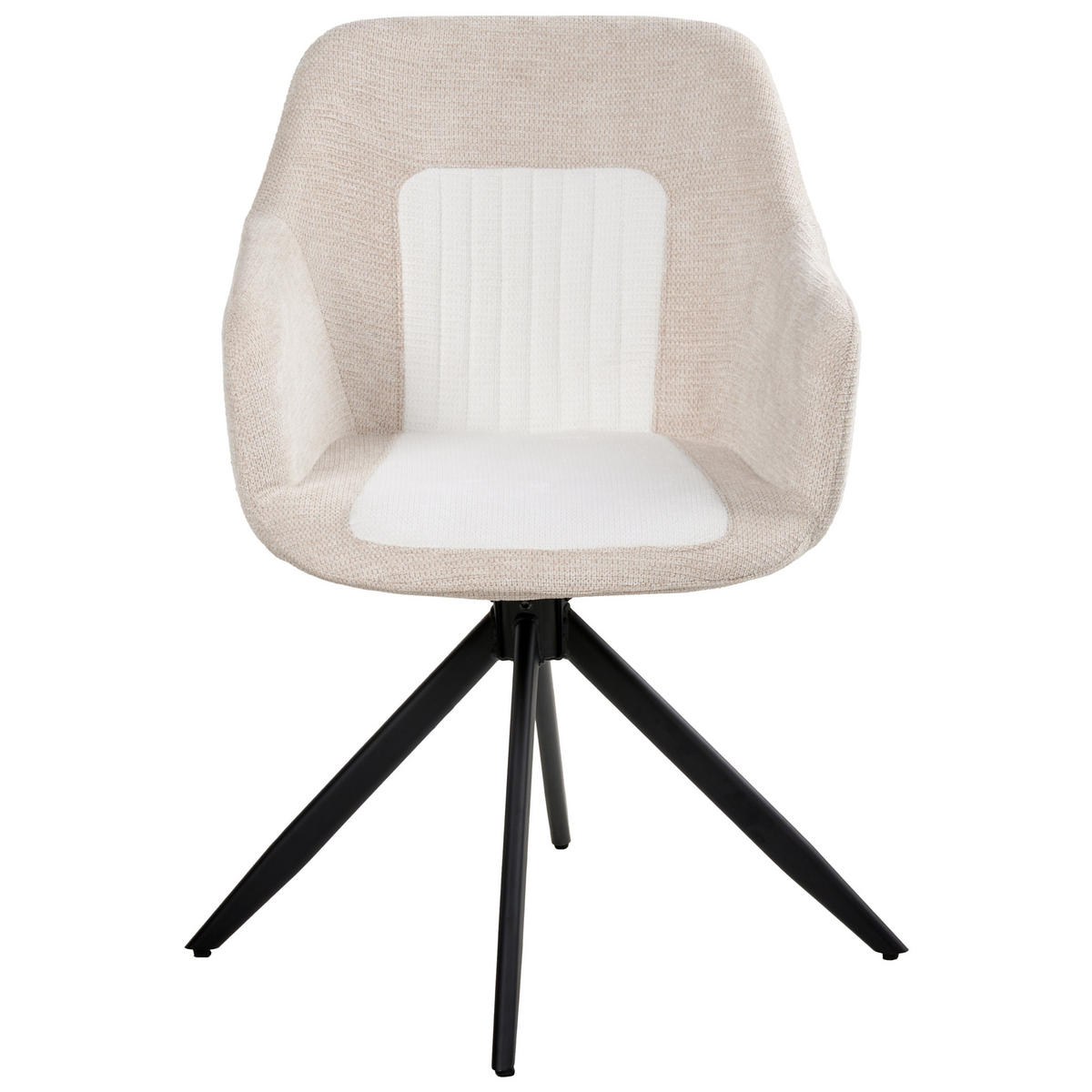 JÍDELNÍ ŽIDLE 2 ks sada otočná Látka Světle béžová Likely - béžová, textil (56/85/71cm) - Beliani