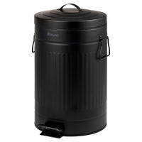 ABFALLEIMER Treteimer VINTAGE, 12 Liter, aus Metall, schwarz - Schwarz, Metall (25.5/42.5/25.5cm) - eluno