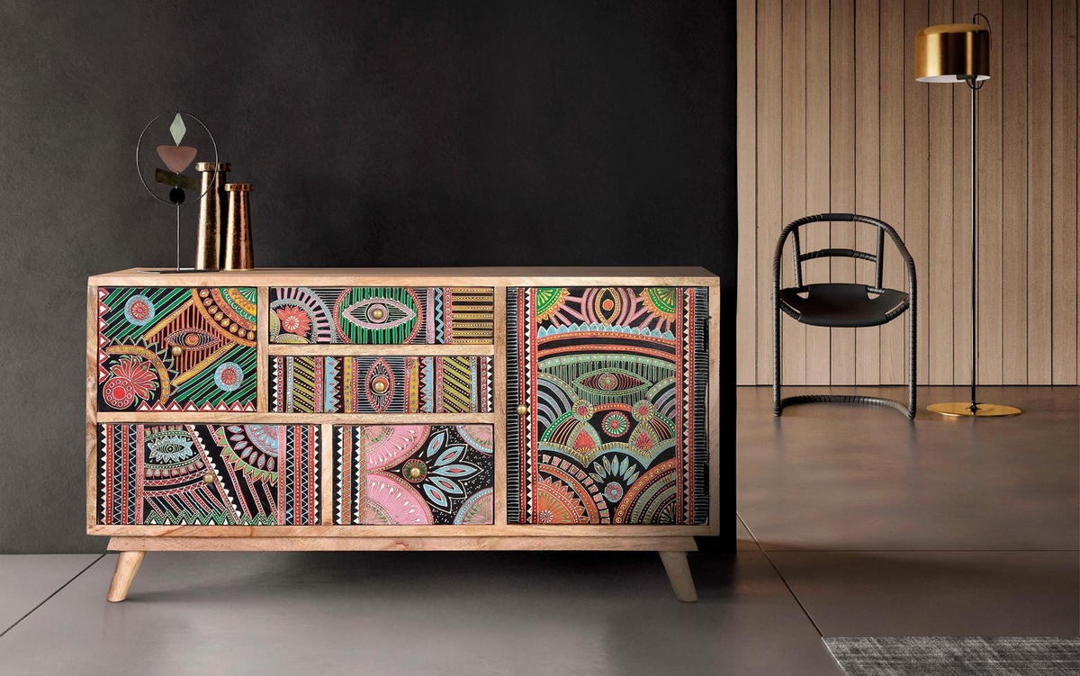 KOMMODE aus Mangoholz - Braun, Holz (100/55/32cm) - Giner y Colomer