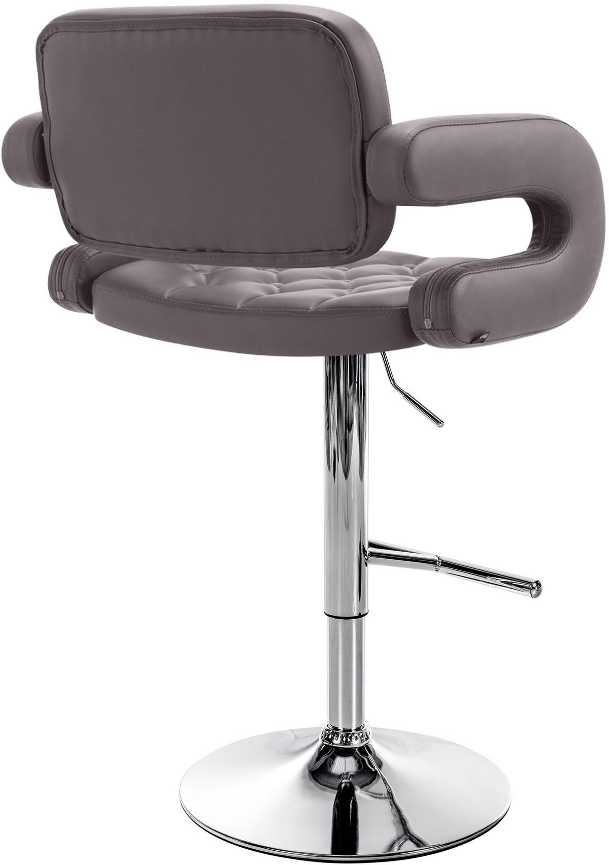 BARHOCKER Lederlook braun - Chromfarben/Braun, Textil/Metall (62/103/55cm) - CLP