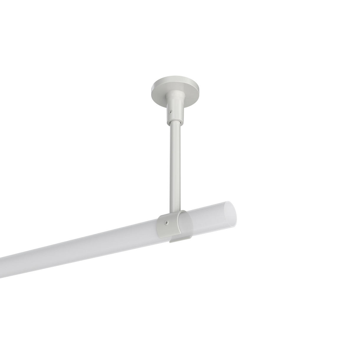 DECKENTRÄGER FÜR GARDINENSTANGEN 20 mm Ø, Sonette 1-läufig, Weiß - Weiß, Metall (4.3/14.2/4.3cm) - INTERDECO