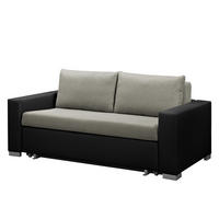SCHLAFSOFA - Silberfarben/Schwarz, Kunststoff/Textil (193/90/90cm) - home24