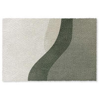 FUSSMATTE Japandi - Grün - Abstrakt - Modern Schmutzfänger 180x120 cm - Olivgrün, Kunststoff (180/120cm) - MuchoWow
