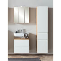 BADMÖBEL-SET 3-TLG. Vasto-03 - Weiß, Holzwerkstoff (115/200/35cm) - Lomado