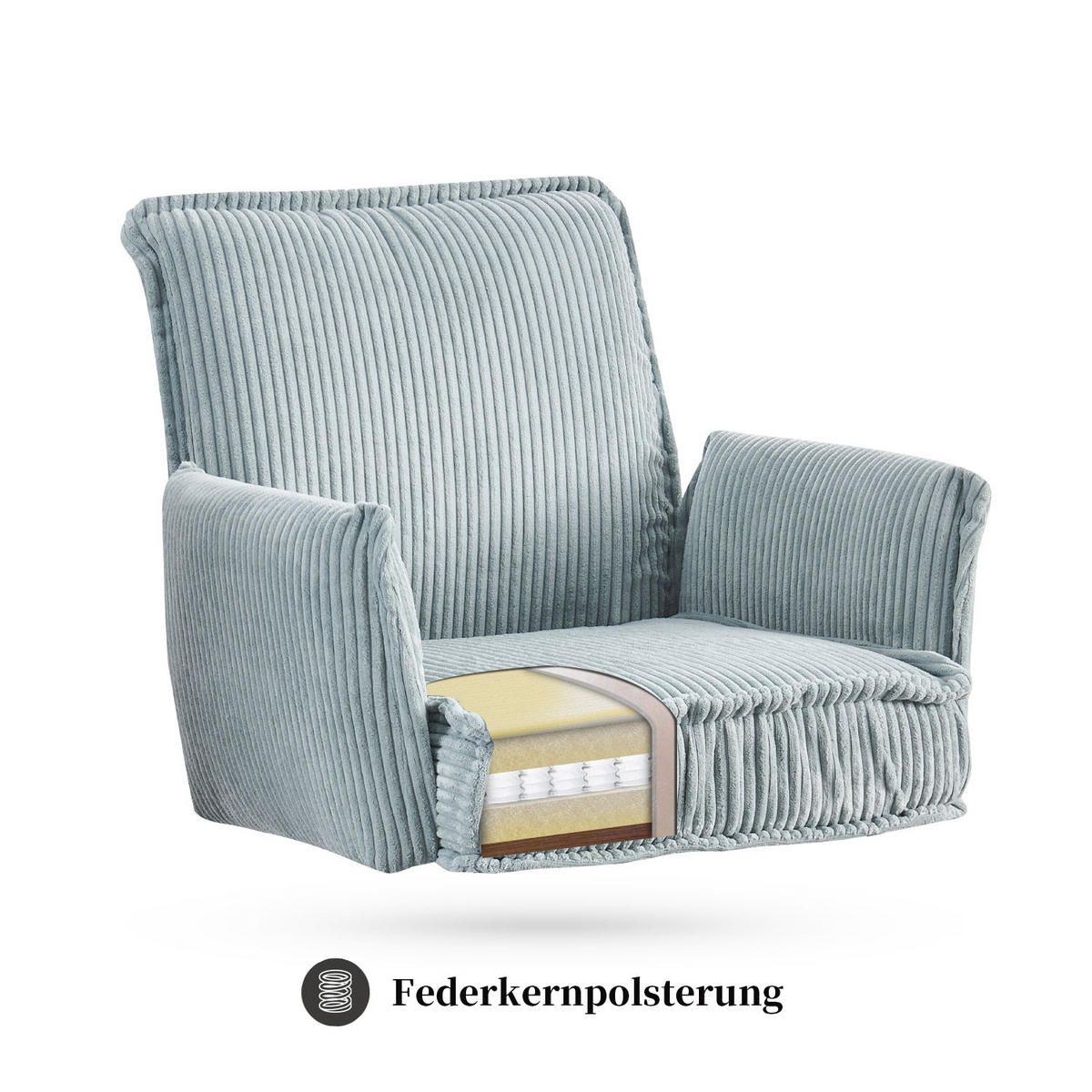 ARMLEHNSTUHL JÜRGEN Hellblau - Hellblau, Metall (63/84/63cm) - B&D Home