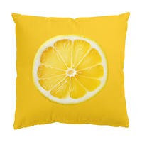 KISSENBEZUG Große glückliche Zitrone auf Gelb 40/40 cm - Gelb, Textil (40/40cm) - Bilderwelten