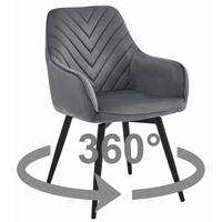 ESSZIMMERSTUHL WAAV360 dunkelgrauer Sitz, schwarze Beine - Dunkelgrau/Schwarz, Textil (56/83.5/61cm) - Valora