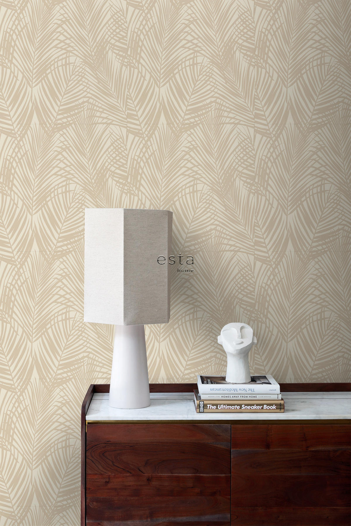 TAPETE Palmblätter 53 cm x 10.05 m - Beige, Papier (53/1000cm) - ESTAhome