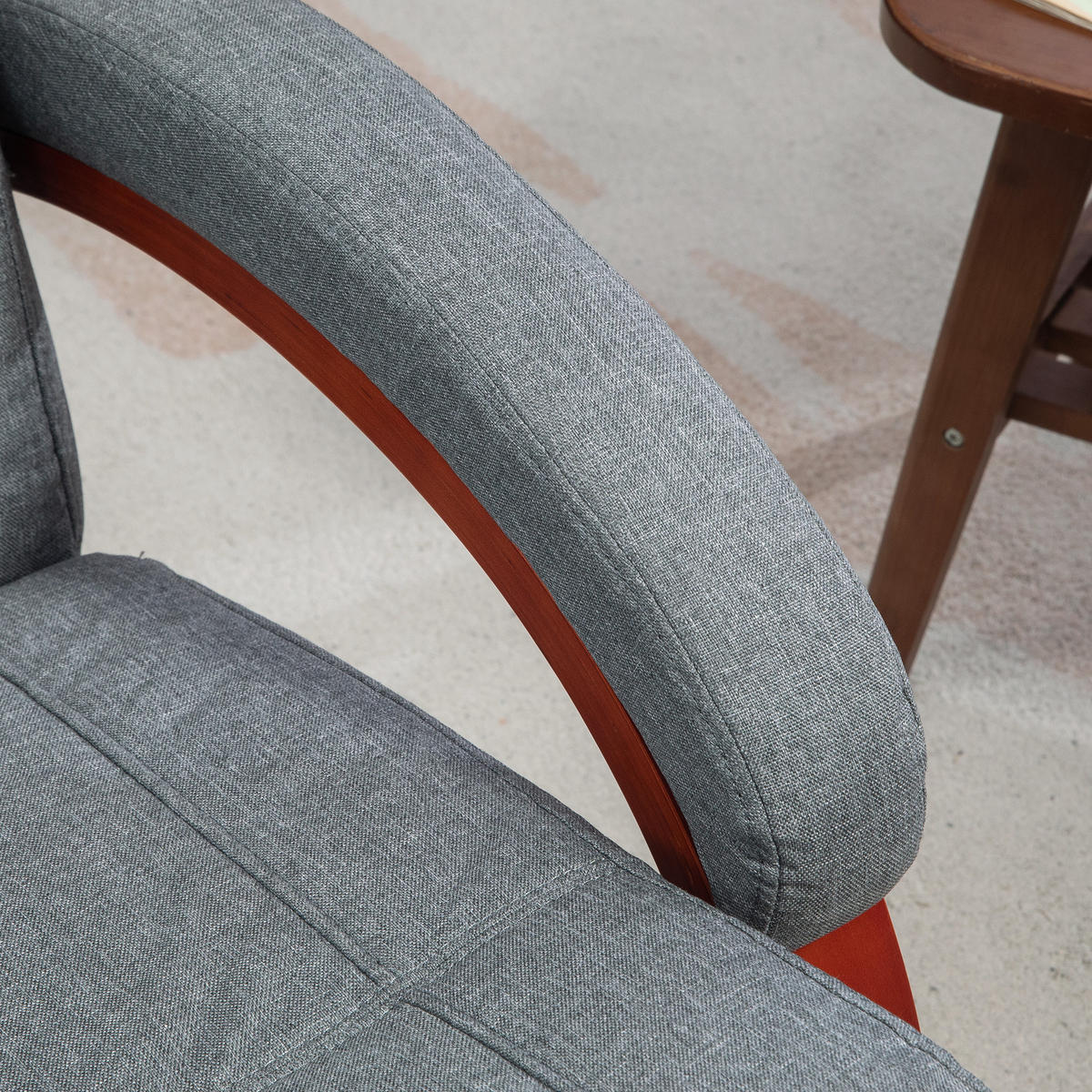 RELAXSESSEL mit Liegefunktion, Grau - Grau, Textil (86/100/68cm) - HOMCOM