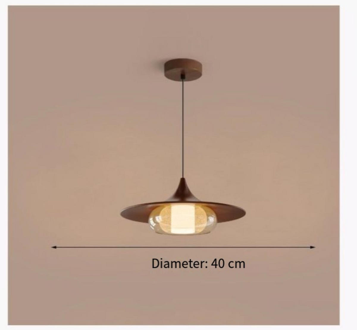 PENDELLEUCHTEN,METALL, 220 V, 40 cm Durchmesser - Braun, Metall (40/40/150cm) - Authentics