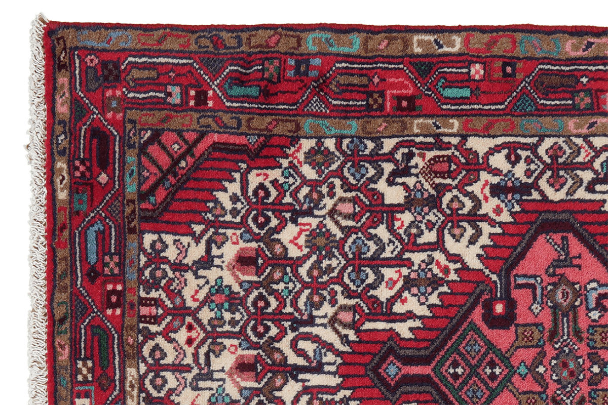 ORIENTTEPPICH handgeknüpft Assadabad Beige, Rot 116/77 cm Schurwolle - Beige/Rot, Textil (77/116cm) - Looma