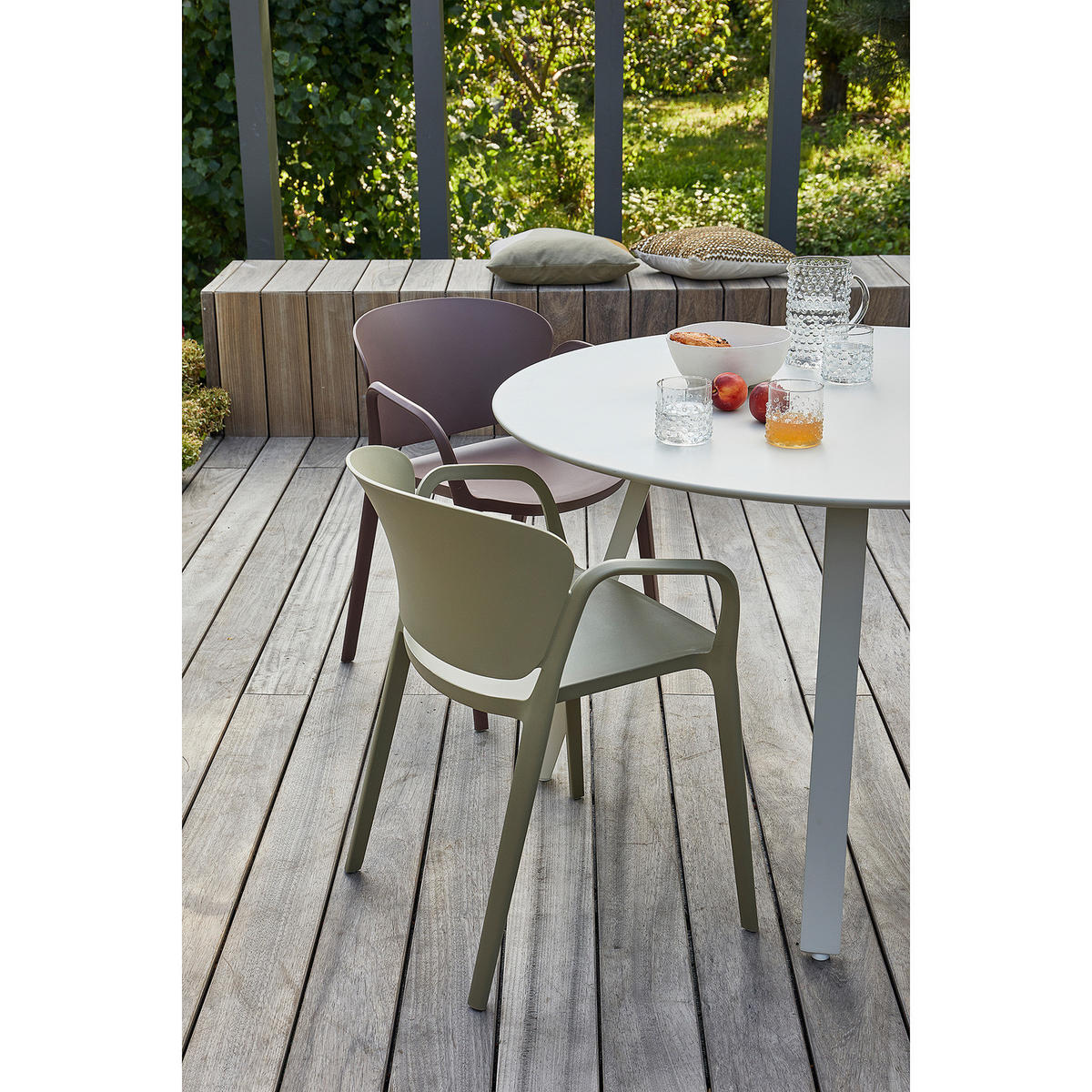 GARTENTISCH - Aluminium / Hellgrau - Hellgrau, Metall (120/120/75cm) - home24