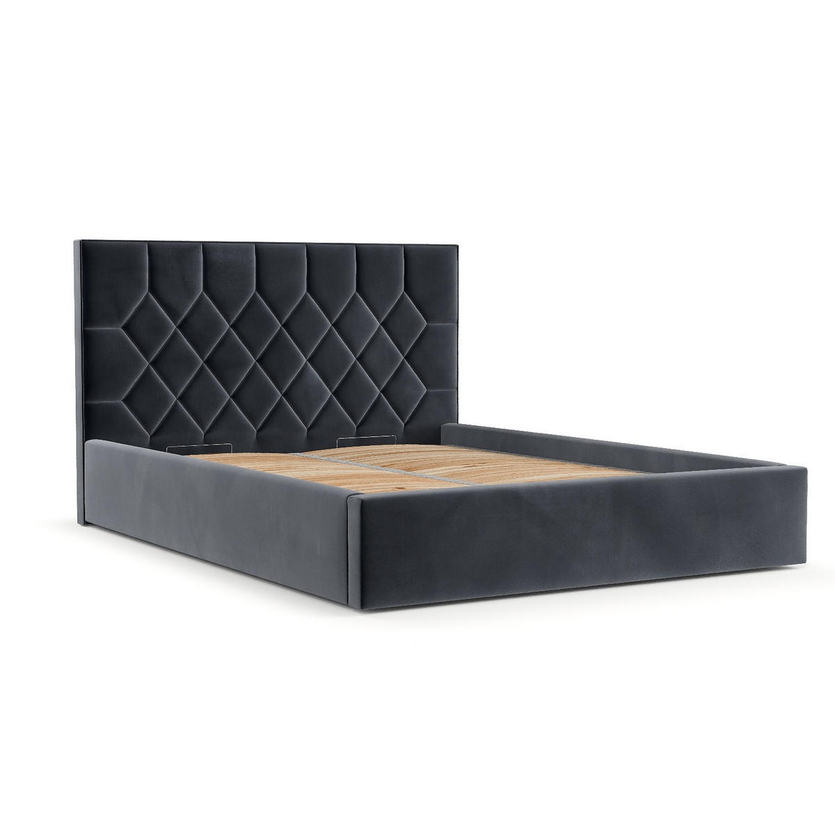 POLSTERBETT Brisa 160/200 cm Dunkelgrau im Kronos Stoff - Dunkelgrau/Schwarz, Holz/Holzwerkstoff (160/200cm) - AltaBeds