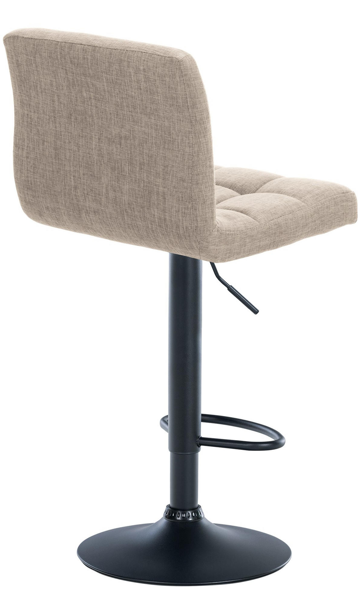 BARHOCKER MADRID Creme Stoff Schwarz - Creme, Textil/Metall (46/94/47cm) - DELUKE