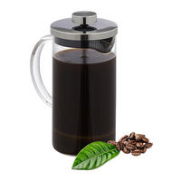 KAFFEEBEREITER - Transparent, Glas/Metall (15/17.5/9cm) - Relaxdays