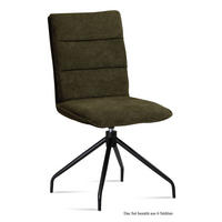 ESSZIMMERSTUHL drehbar (6er-Set) Donata 47x92x60 Schwarz/Khaki - Dunkelgrün/Schwarz, Kunststoff (60/92/47cm) - 58aufmkessel
