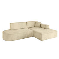 ECKSOFA Ottomane Rechts IREA-L1-v4 - 232x165x77 cm Beige - Taupe, Holzwerkstoff/Textil (232/165cm) - ALTDECOR
