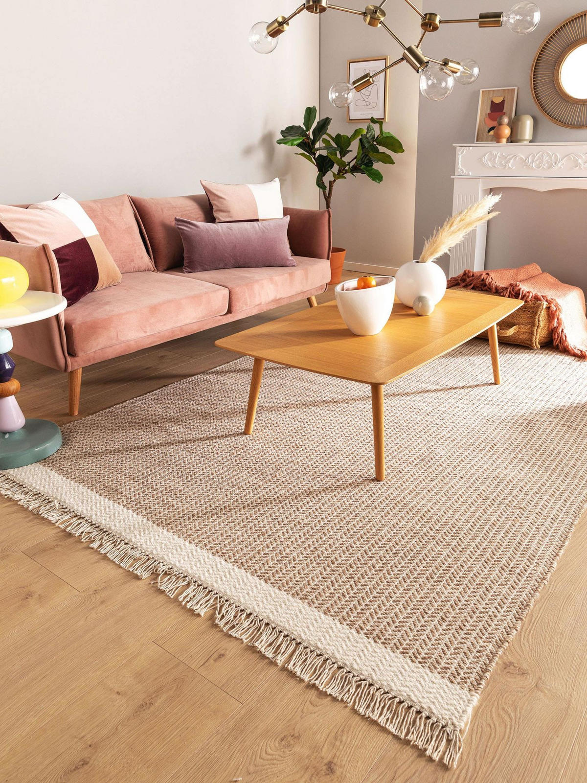 WOLLTEPPICH Kim Beige 80x120 cm - Beige, Textil (80/1cm) - KUNSTLOFT