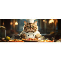 GLASBILD 80x30 cm Küche Katze lustig - Braun, Glas (80/30cm) - artissimo