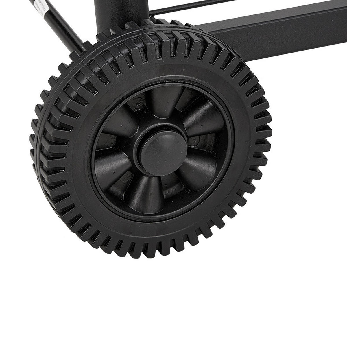HOLZKOHLEGRILL Carbonstahl mit Rollen aus Kohlenstoffstahl in Schwarz langlebig & hitzebeständig pulverbeschichtet mobil 107,5 x54,5 x93 cm 15 kg - Schwarz, Metall (54/93/107cm) - Livingandhome
