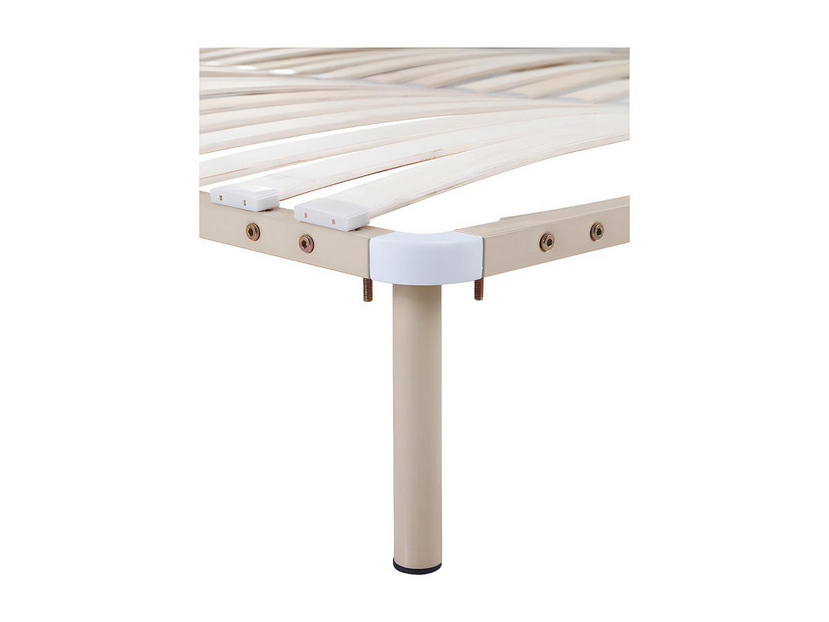 LATTENROST - 2 Personen - Metall - Beige - Beige, Metall (180/200cm) - Vente-Unique