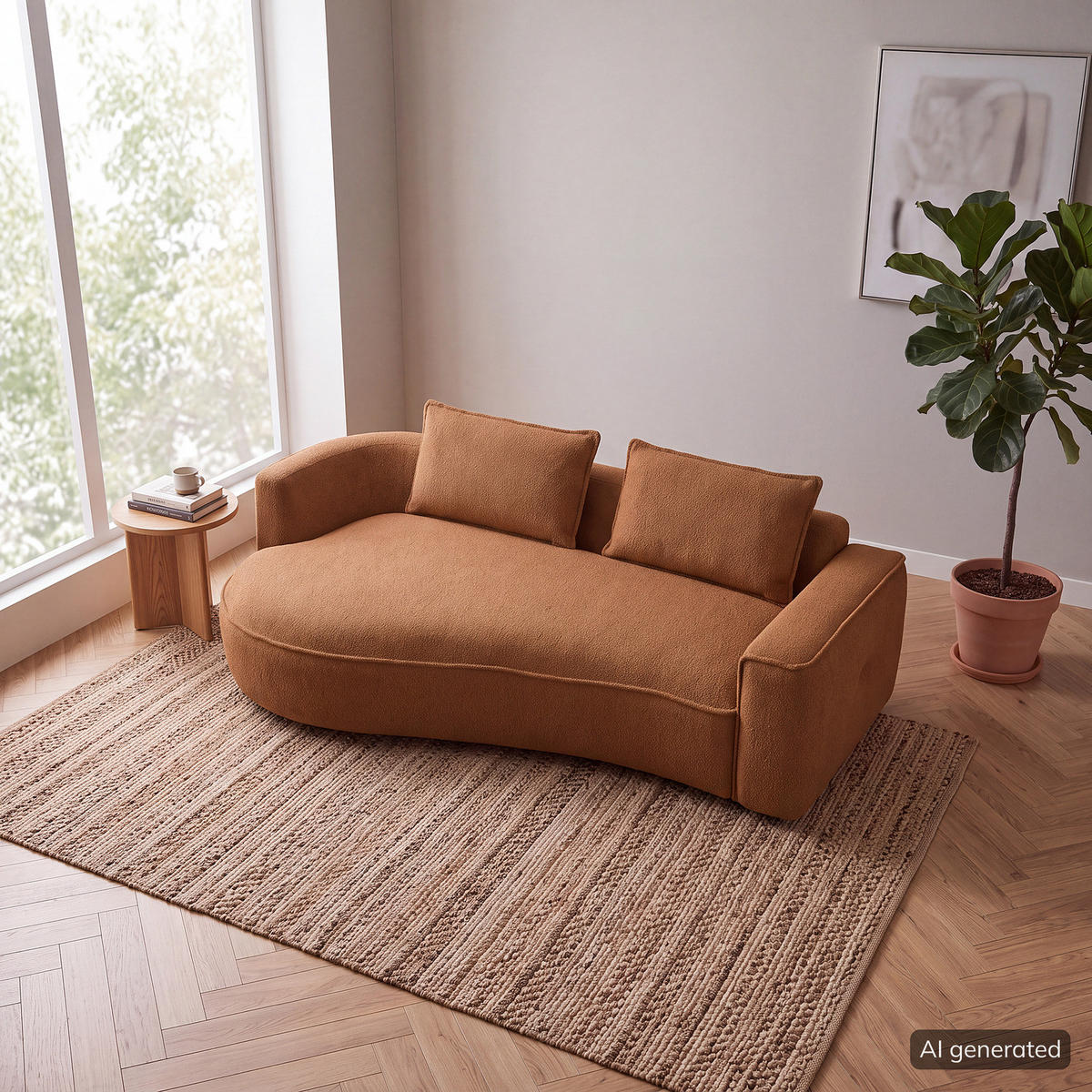 2,5-SITZER SOFA - Beige/Schwarz, Kunststoff/Textil (217/82/146cm) - home24