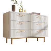 SCHUBLADENKOMMODE 120/40/75 cm mit 6 Schubladen und goldfarbenen Griffen - Weiß, Holzwerkstoff (120/40/75cm) - BEAOK