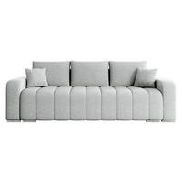 SCHLAFSOFA Pufetto Boucle - Silberfarben/Hellgrau, Holz/Textil (244/86/90cm) - MIRJAN24