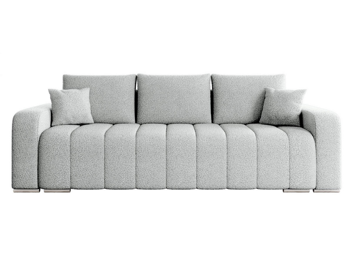 SCHLAFSOFA Pufetto Boucle - Silberfarben/Hellgrau, Holz/Textil (244/86/90cm) - MIRJAN24