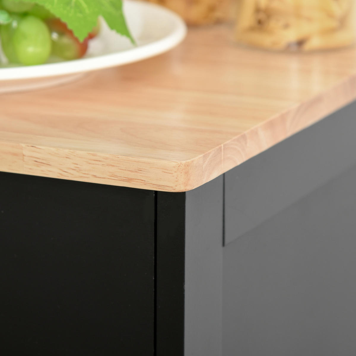 SIDEBOARD Schwarz und Naturholz, 2 Türen, 2 Schubladen, 68/40,3/85 cm - Schwarz, Holz (68/85/40.3cm) - PANGIVO