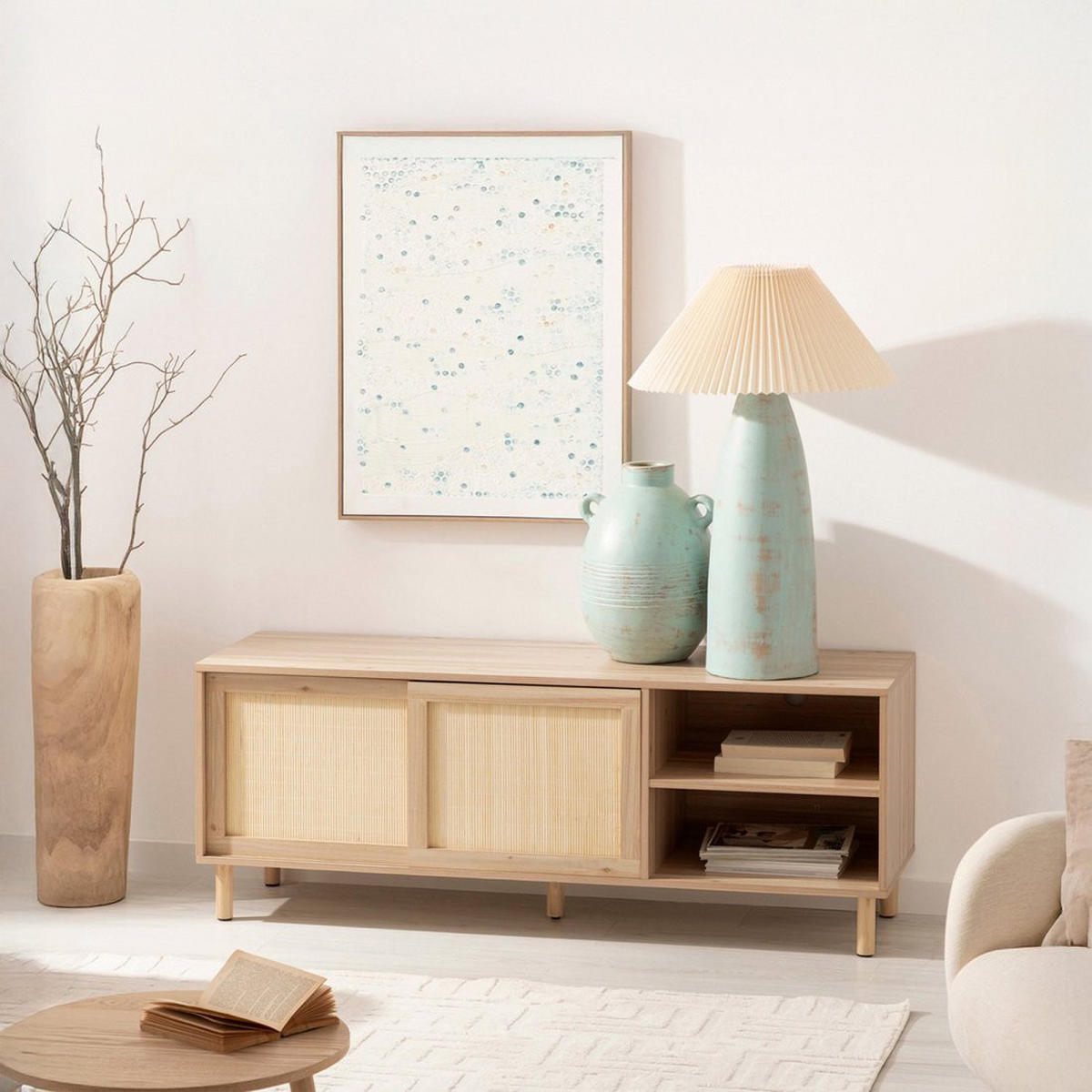 TV-ELEMENT Timor Natürlich 140 cm x 54 cm - Naturfarben, Holzwerkstoff (140/54/40cm) - Klast Home