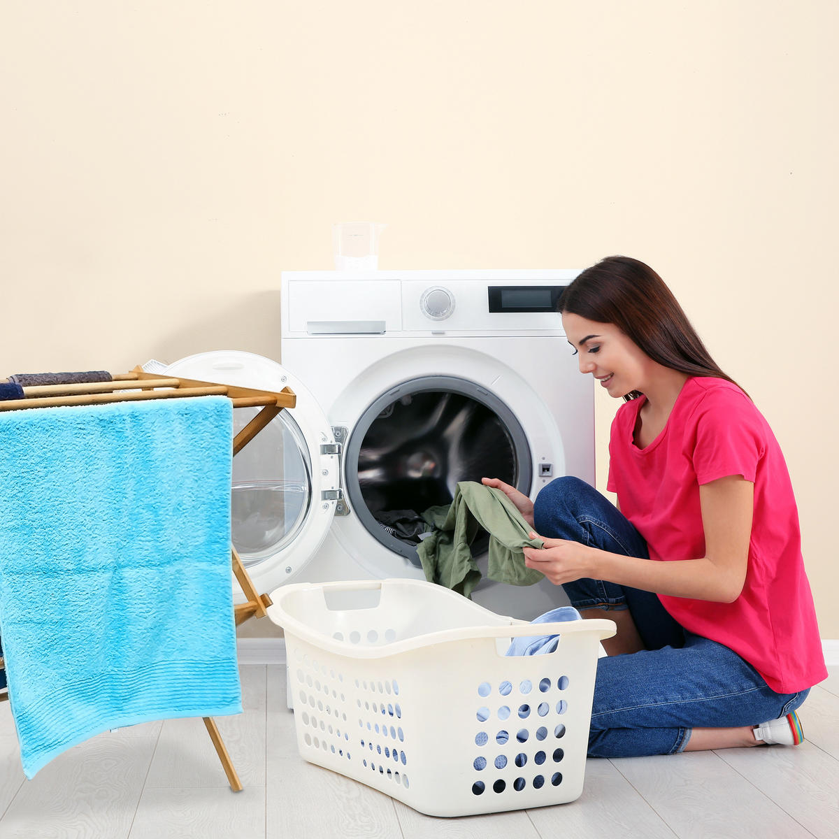 HANDTUCHHALTER - Hellbraun, Holz (36/71.5/74cm) - Relaxdays