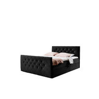 BOXBETT Eivor In Magic Velvet - Schwarz, Holzwerkstoff/Textil (200/200cm) - Fun Möbel